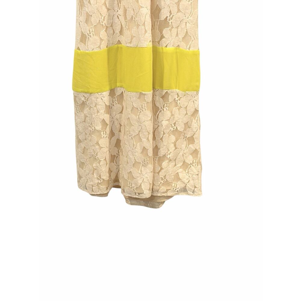 Flying Tomatoe Lace Maxi Dress Women’s Small Ivory Lemon Halter Bohemian - Picture 6 of 13